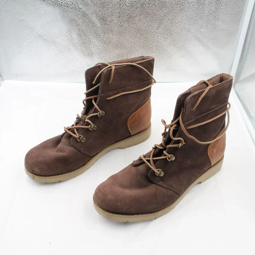 The North Face Ballard Lace II Suede Ankle Boots Women's Size 10 Brown Leather